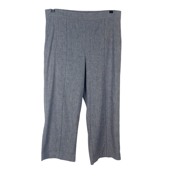 Ann Taylor Blue Linen Blend Crop Length Trouser Pants Side Zipper Women's 10 - Picture 1 of 11